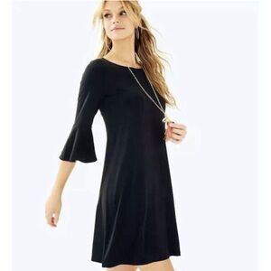 Lily Pulitzer Black Swing Dress with Bell Sleeves